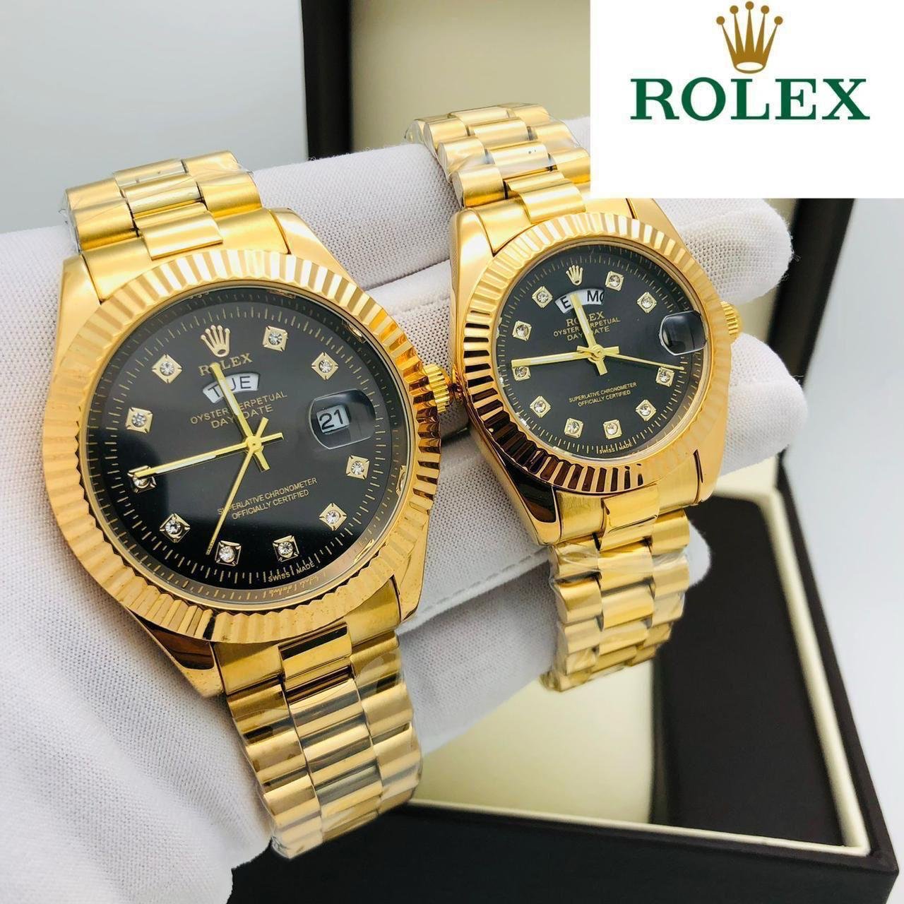 Gold with Black Dial
