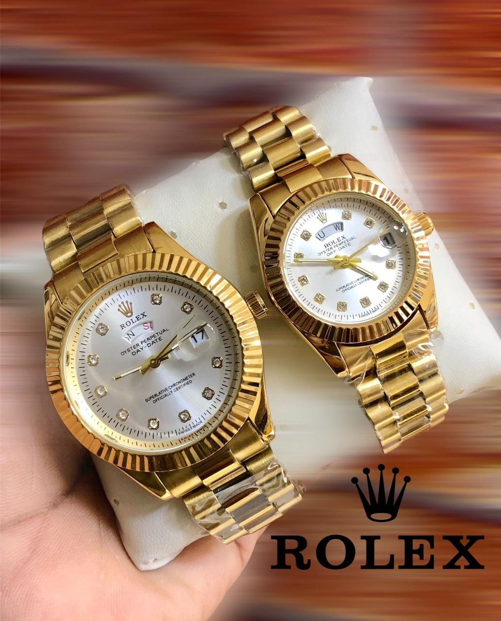 Gold with White Dial