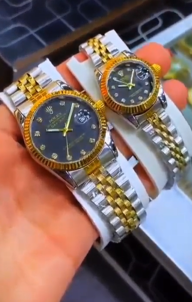 Silver Gold with Blue Dial